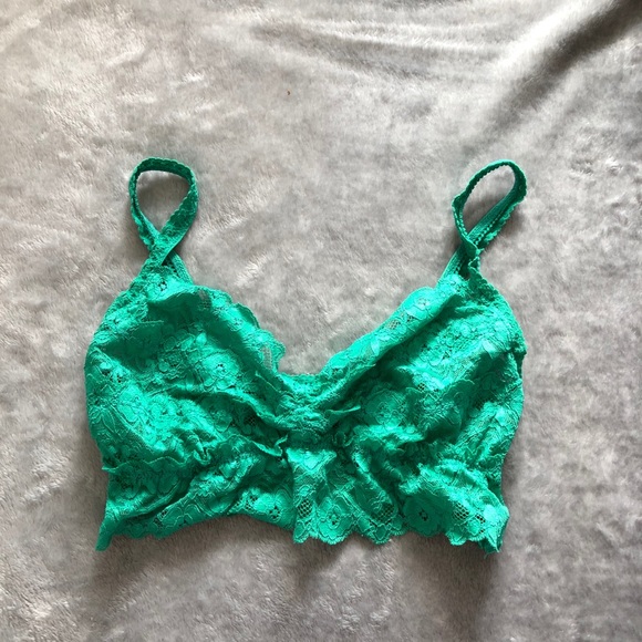 blue green floral lace bralette - Picture 2 of 3